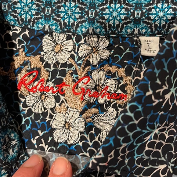 Robert Graham Baltic Button Down Shirt LARGE - Picture 7 of 8